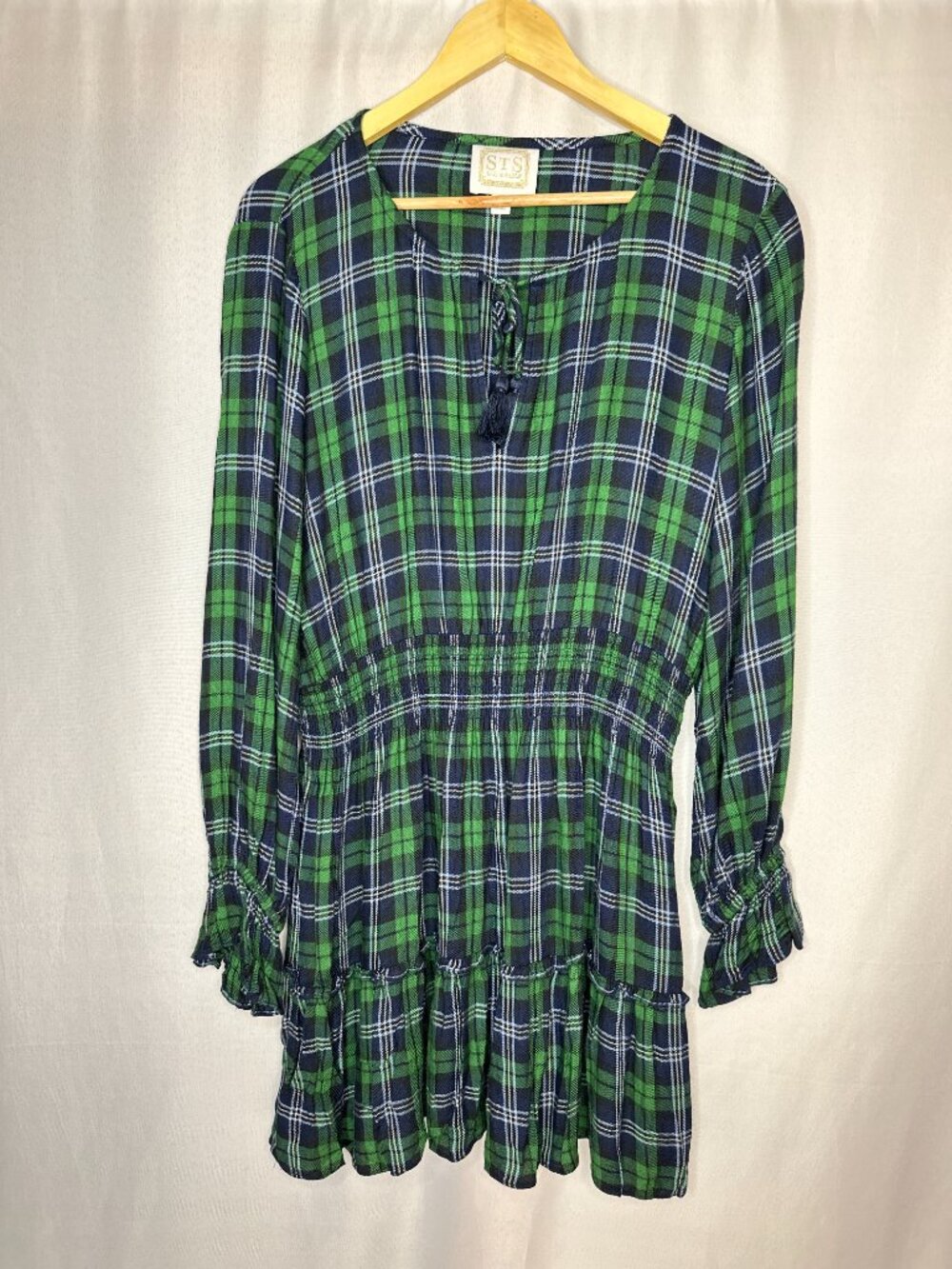 STS Sail to Sable Blackwatch Plaid Mini Dress XLARGE Preppy Dark Academia Holida